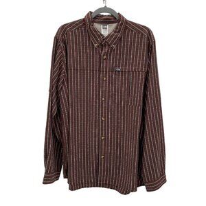 The North Face Brown/Red/White Plaid Long Sleeve Shirt Men's Size XL
